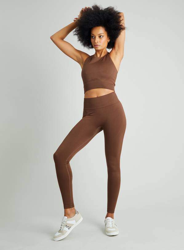 Buy Active Dark Brown Seamless Coord Leggings S Leggings Tu